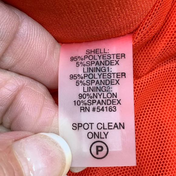 NWT Calvin Klein Ruched Zippered Sleeveless Knit Top Fire Orange/Red Small - Picture 6 of 10